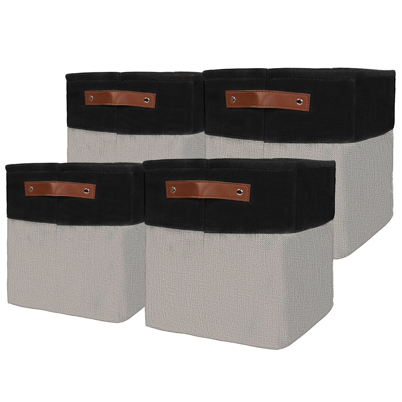Creekview Home Emporium 4pk 10.5in Square Fabric Storage Cubes Organizer Bins